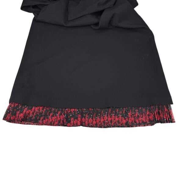 JUST CAVALLI Roberto Cavalli Midi Black Shift Dress W/ Multi Trim Size 8 Wool - Picture 7 of 10